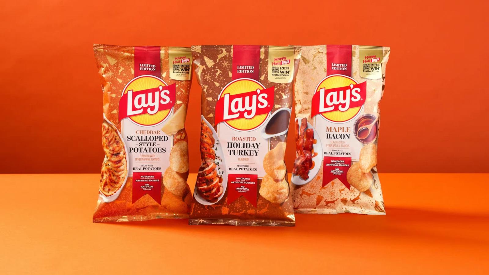 PHOTO: This holiday season, Lay's is bringing the Holi-LAY'S table to snack aisles nationwide with a limited-time lineup inspired by the flavors that make holiday dishes special – from savory sides and a holiday centerpiece to sweet-and-salty desserts.