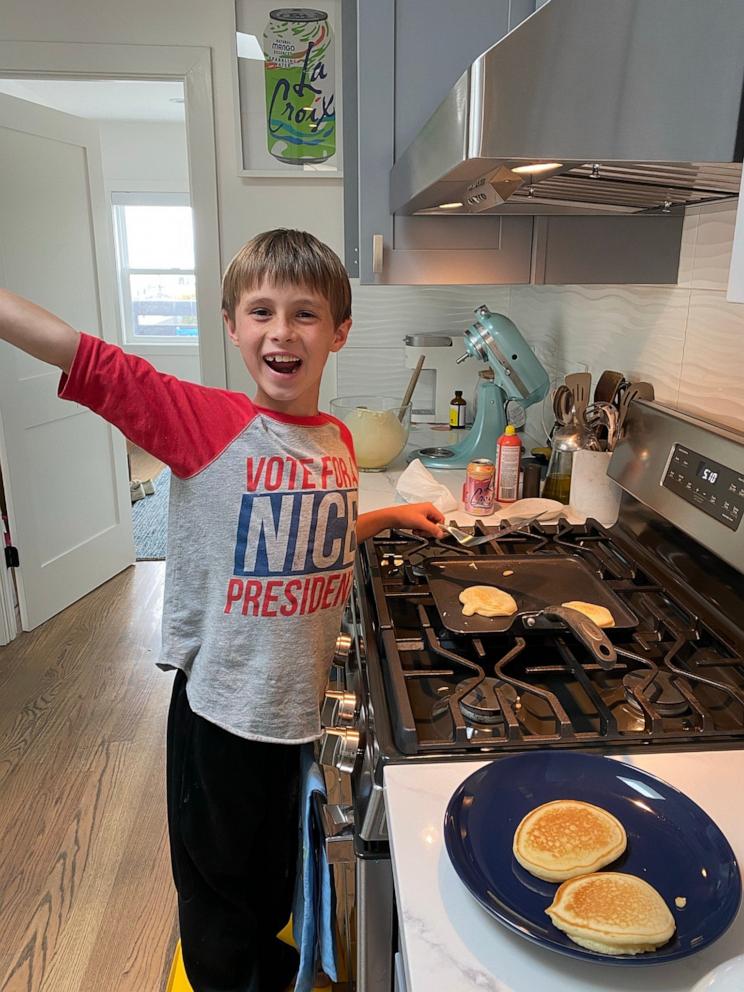 PHOTO: Leah Ova’s 11-year-old son loves to make pancakes, something she has started letting him make independently