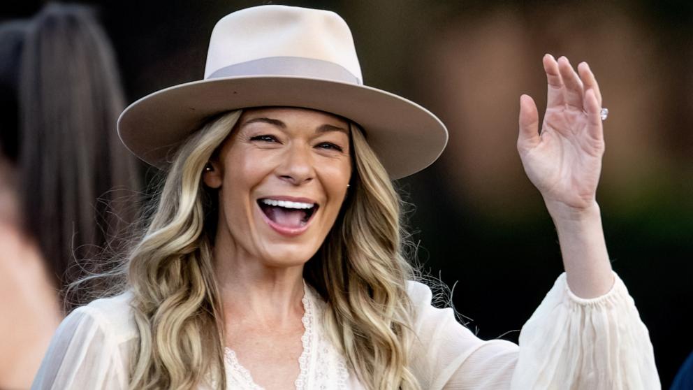 PHOTO: LeAnn Rimes is seen performing during Salute to Service: The United States Army Field Band featuring LeAnn Rimes on July 03, 2024 in Philadelphia, Pennsylvania.