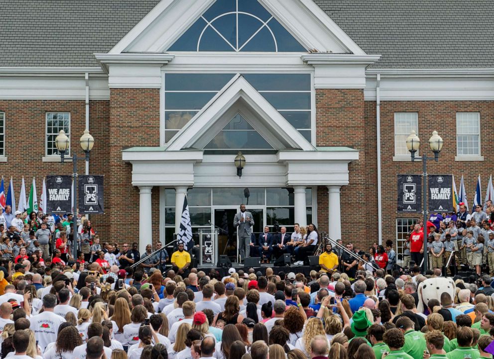 PHOTO:LeBron James speaks at the opening ceremony for the I Promise School in Akron, Ohio, July 30, 2018.