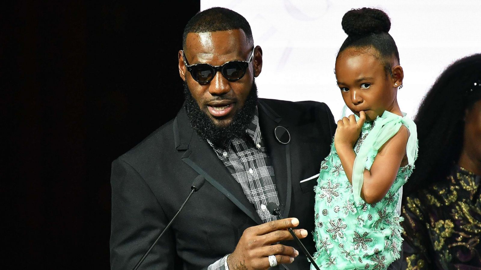 PHOTO: Athlete LeBron James and daughter Zhuri James attend Harlem's Fashion Row during New York Fahion Week at Capitale, Sept. 4, 2018, in New York City.