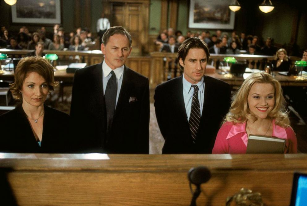 PHOTO: A scene from MGM's "Legally Blonde" with, from right, Reese Witherspoon, Luke Wilson, and Victor Garber.