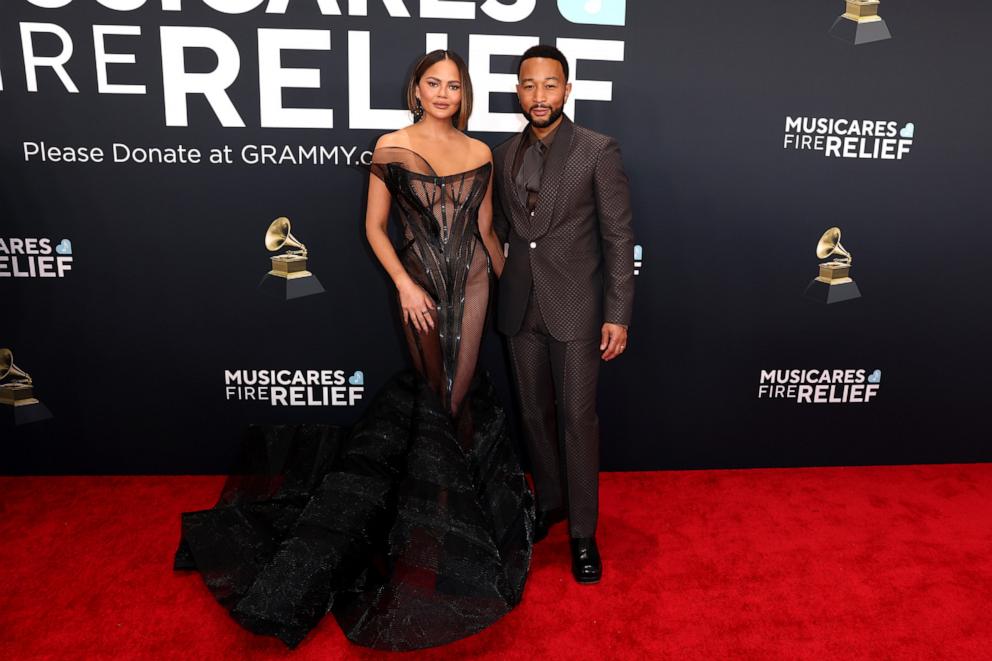 PHOTO: (L-R) Chrissy Teigen and John Legend attend the 67th Annual GRAMMY Awards on Feb. 02, 2025 in Los Angeles.