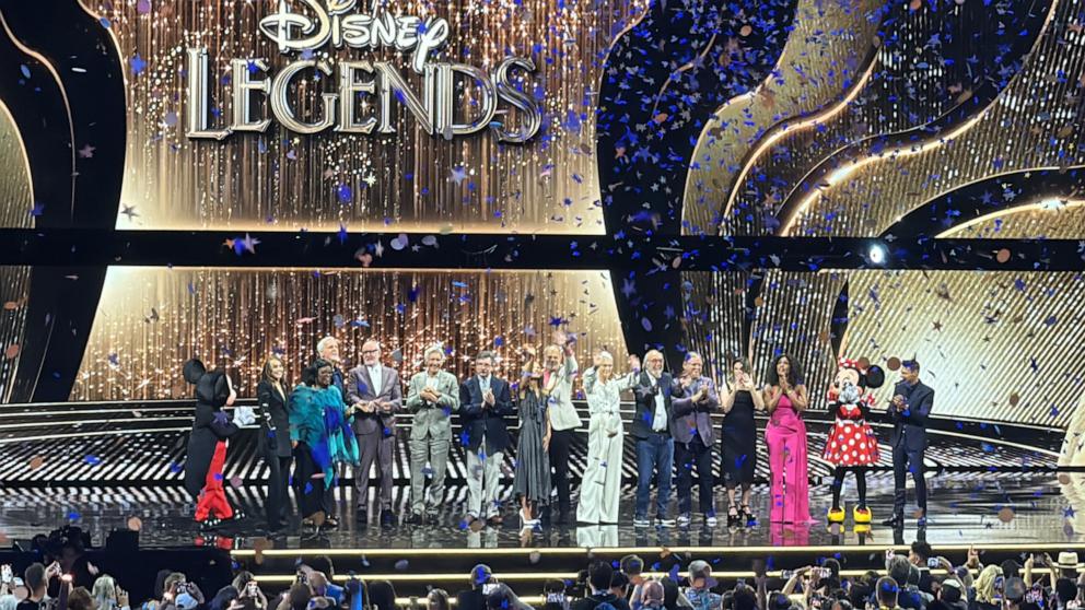 PHOTO: All the legends on stage at the Disney Legends Awards Ceremony on Aug. 11, 2024 at the Honda Center in Anaheim, Calif.