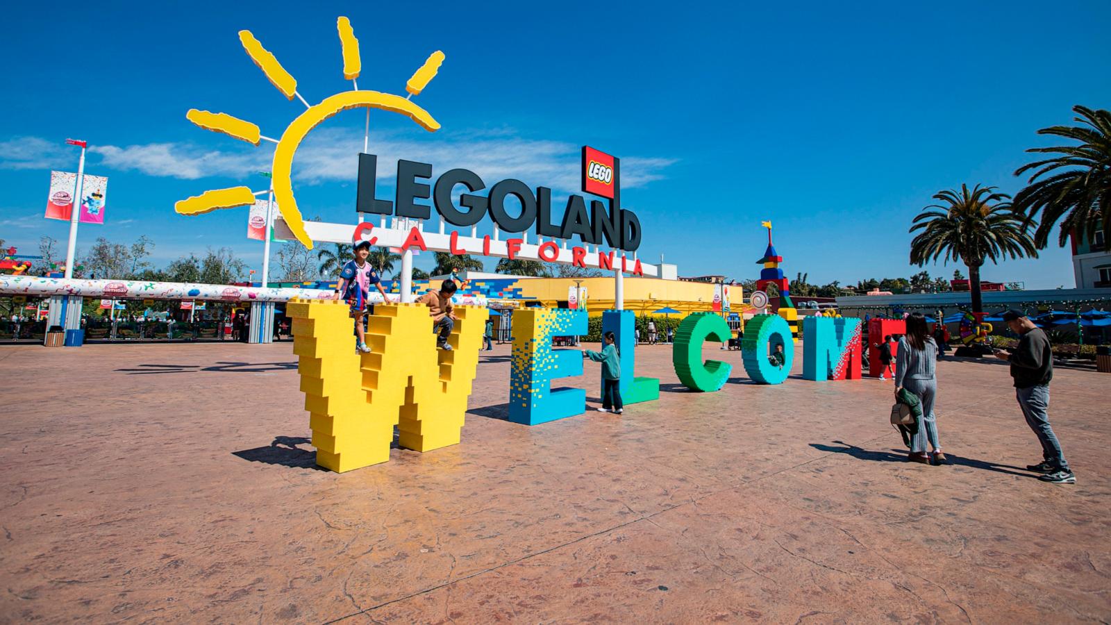 PHOTO: LThe entrance to LEGOLAND California is shown on March 22, 2024, in Carlsbad, Calif.