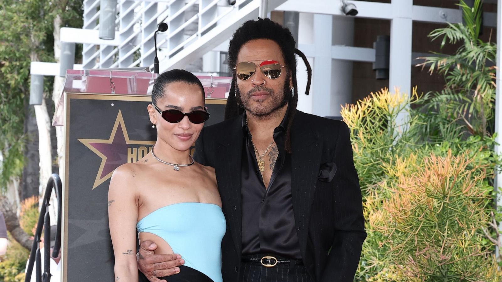 PHOTO: Zoe Kravitz and Lenny Kravitz attend the ceremony honoring Kravitz with a star on the Hollywood Walk of Fame, March 12, 2024, in Los Angeles.