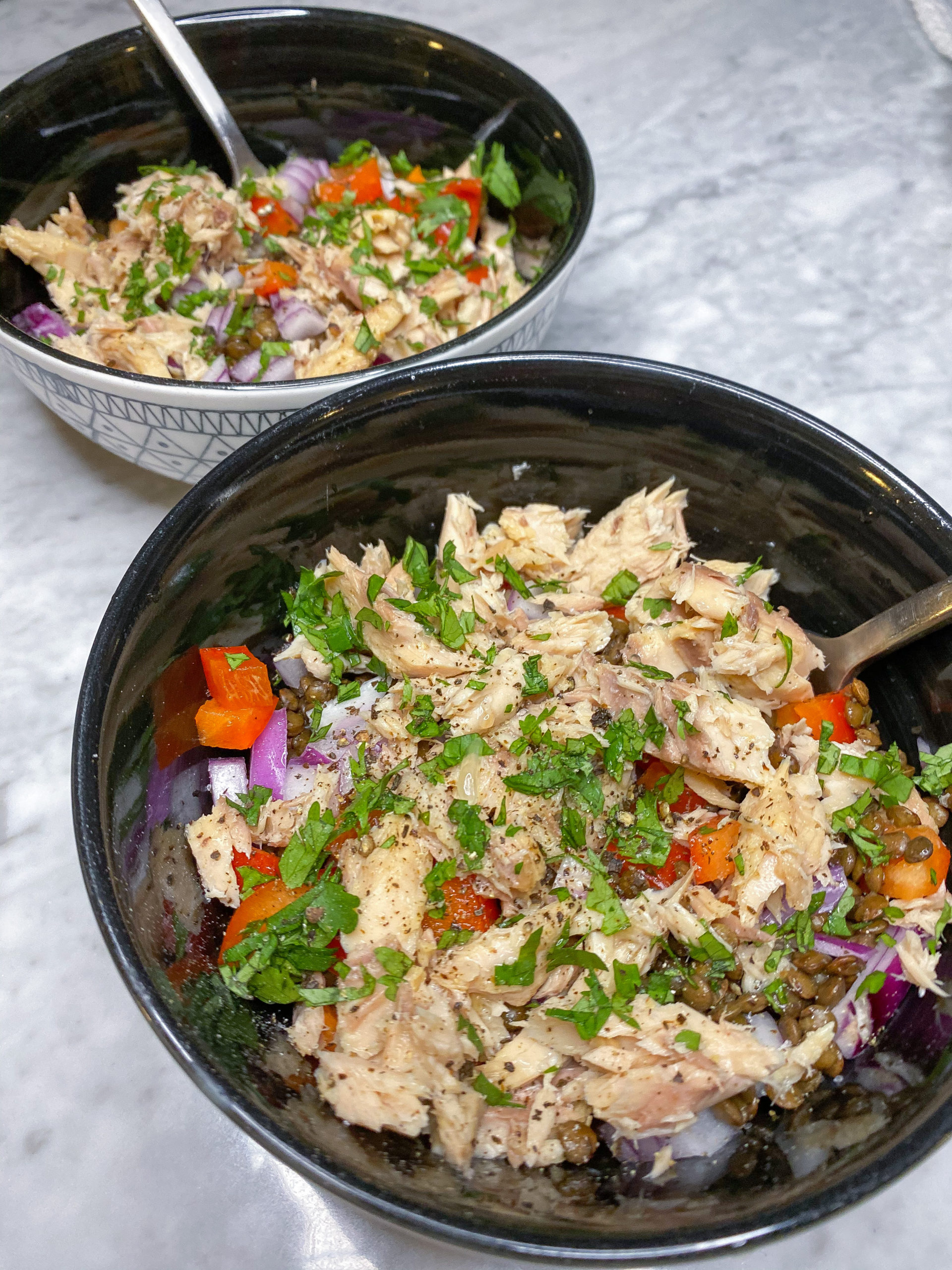 PHOTO: Lentil mackerel salad is a simple dish for summer. 
