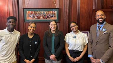 PHOTO: As part of his civic curriculum, Leon Smith takes his students at Haverford High School to the Pennsylvania state capitol. 