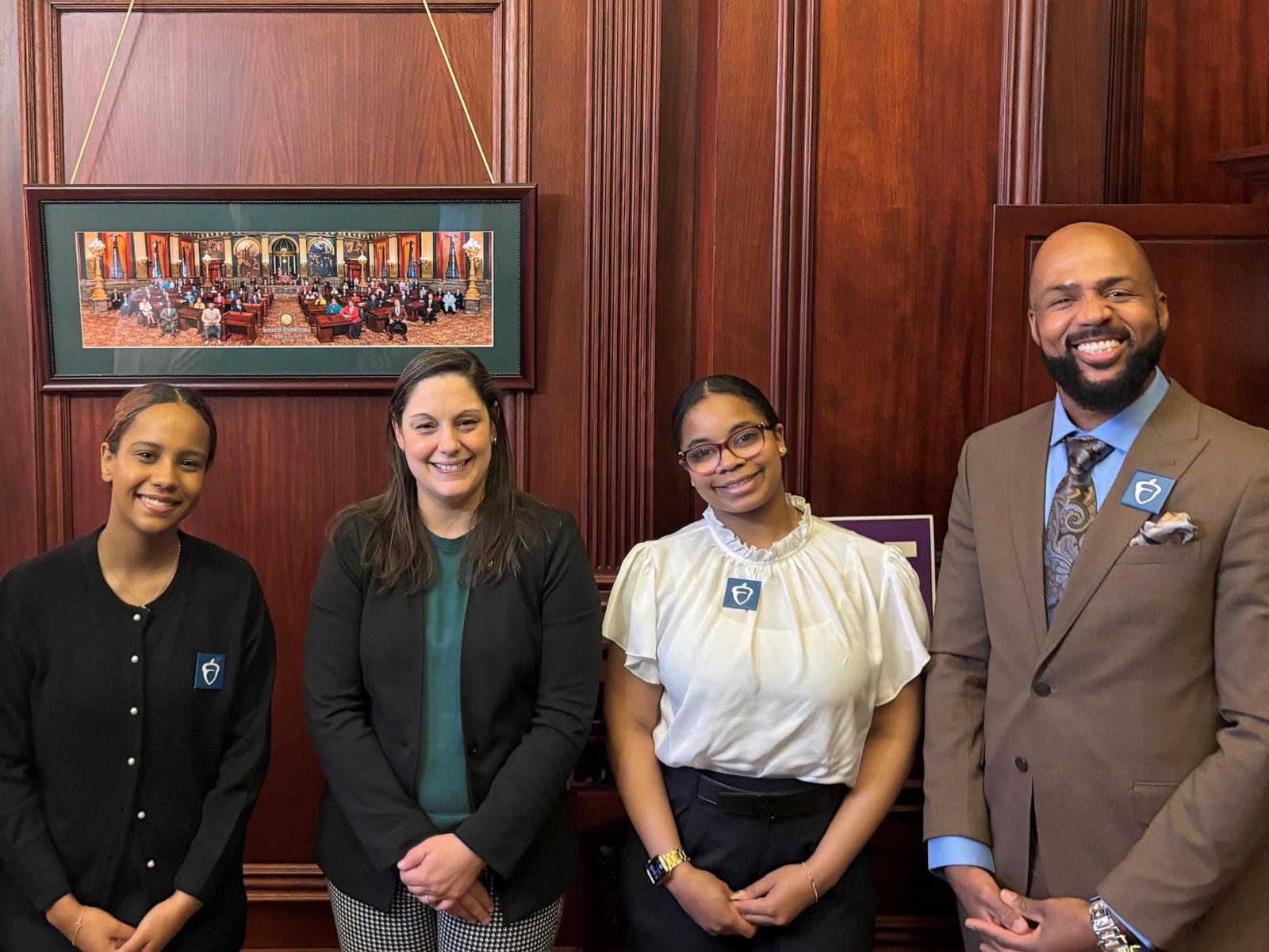 PHOTO: As part of his civic curriculum, Leon Smith takes his students at Haverford High School to the Pennsylvania state capitol.