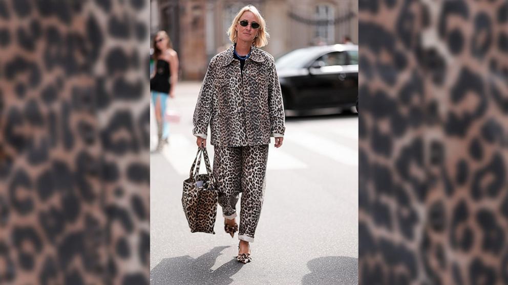 PHOTO: A Fashion Week guest is seen wearing leopard print before the Gestuz Show during the Copenhagen Fashion Week (CPHFW) SS25 on Aug. 7, 2024, in Copenhagen, Denmark. 