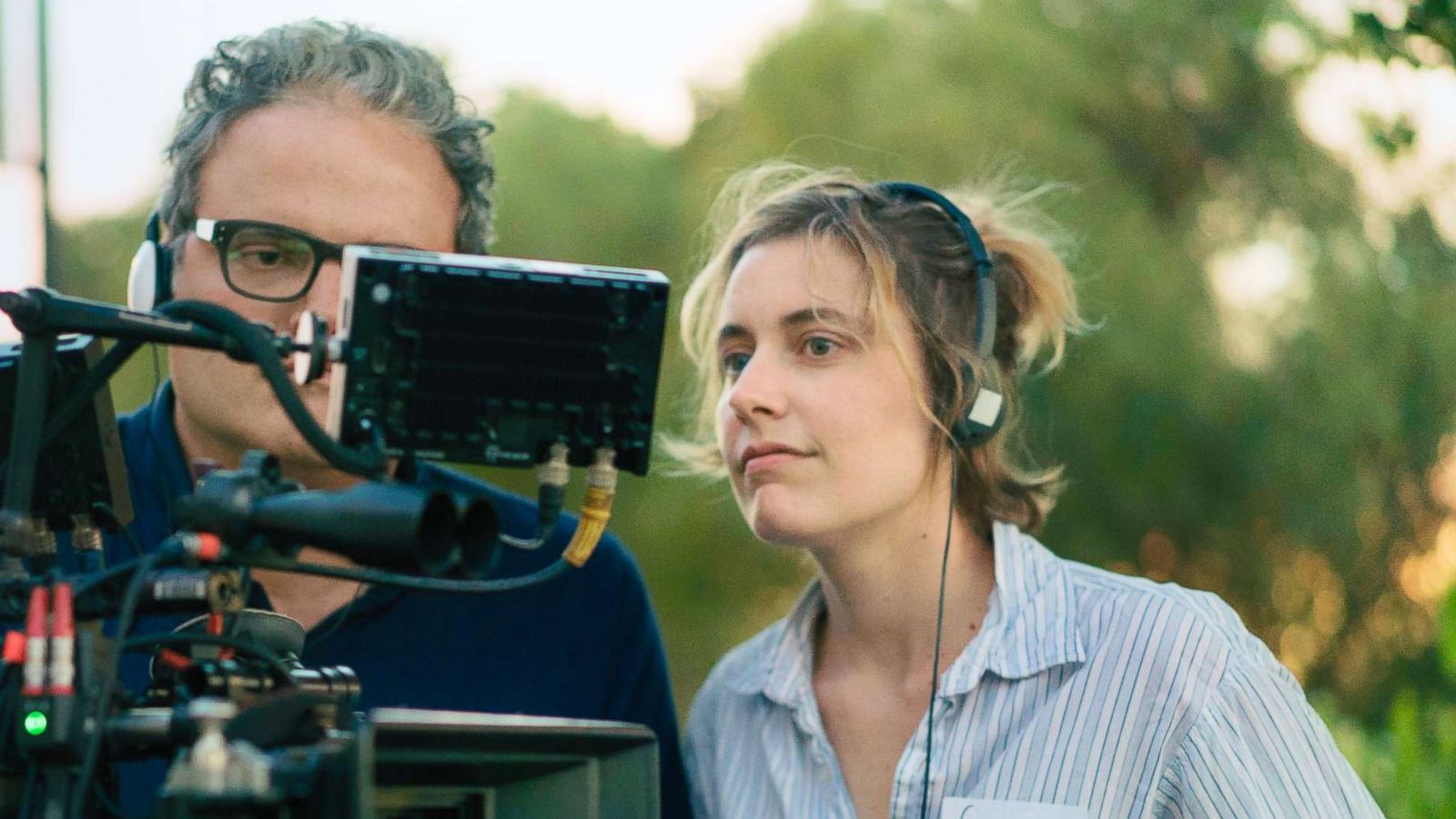 PHOTO: Sam Levy and Greta Gerwig during the filming of "Ladybird."