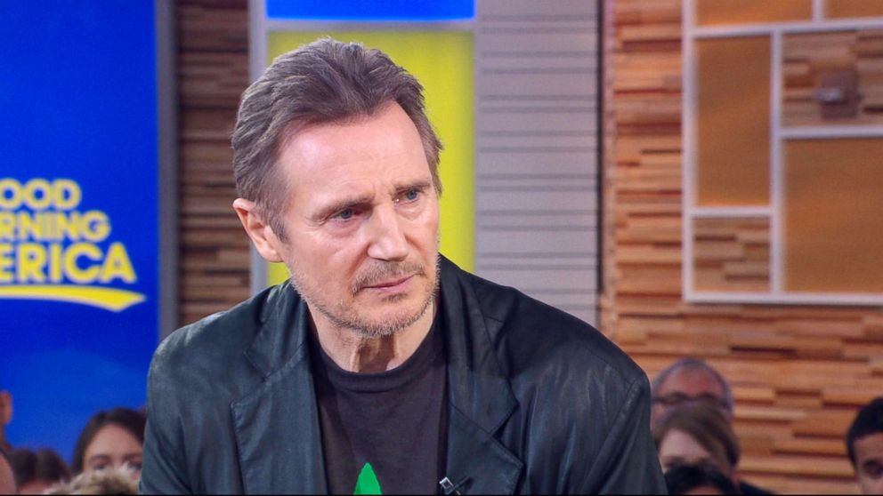 PHOTO: Liam Neeson appears on "Good Morning America," Feb. 5, 2019.