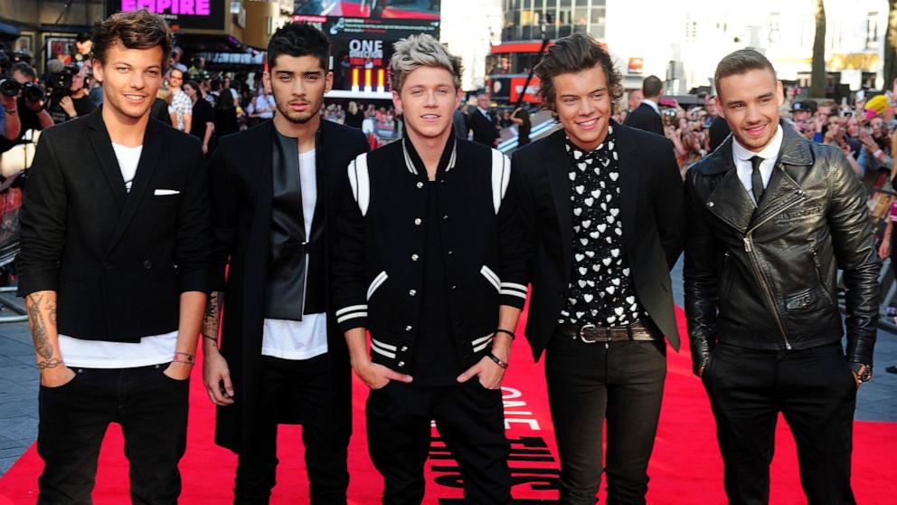 PHOTO: Louis Tomlinson, from left, Zayn Malik, Niall Horan, Harry Styles and Liam Payne arrive for the World Premiere of "One Direction: This Is Us," at the Empire Leicester Square, in London, Aug. 20, 2013. 