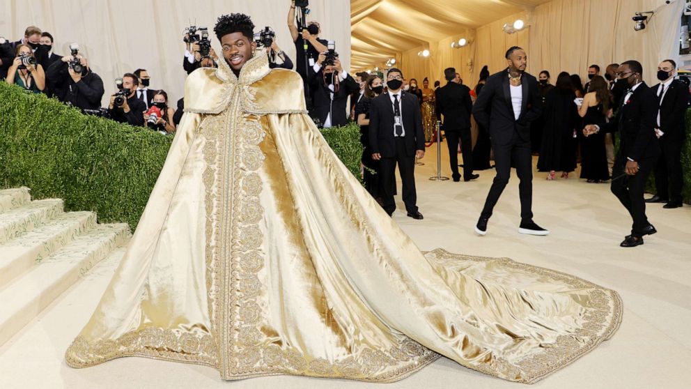 PHOTO: Lil Nax X attends The 2021 Met Gala Celebrating In America: A Lexicon Of Fashion at Metropolitan Museum of Art, Sept. 13, 2021, in New York.
