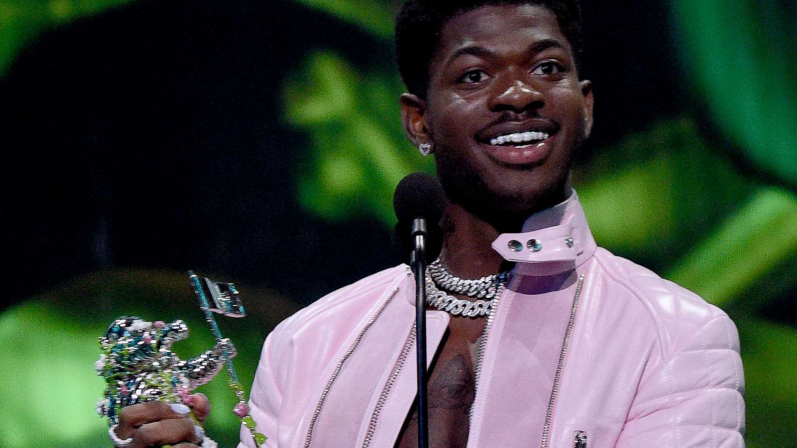 PHOTO: Lil Nas X accepts the Video of the Year award for 'Montero (Call Me by Your Name)' onstage during the 2021 MTV Video Music Awards at Barclays Center on September 12, 2021 in New York City.