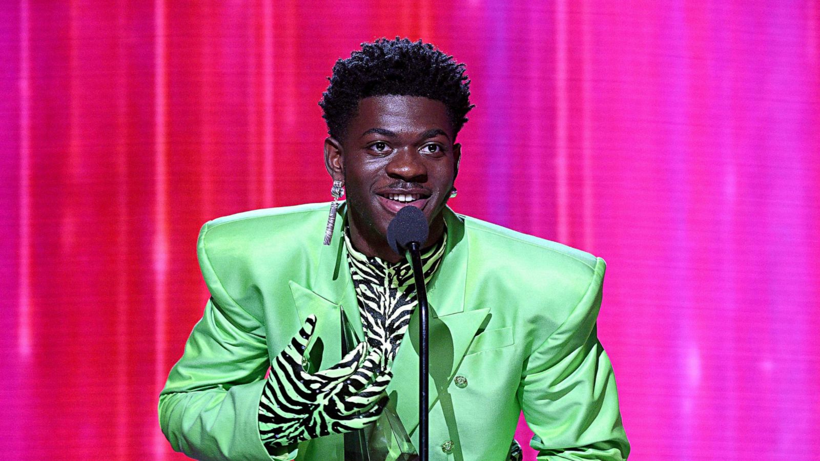 PHOTO:Lil Nas X accepts the Favorite Song - Rap/Hip-Hop award for 'Old Town Road' onstage during the 2019 American Music Awards at Microsoft Theater on Nov. 24, 2019 in Los Angeles.