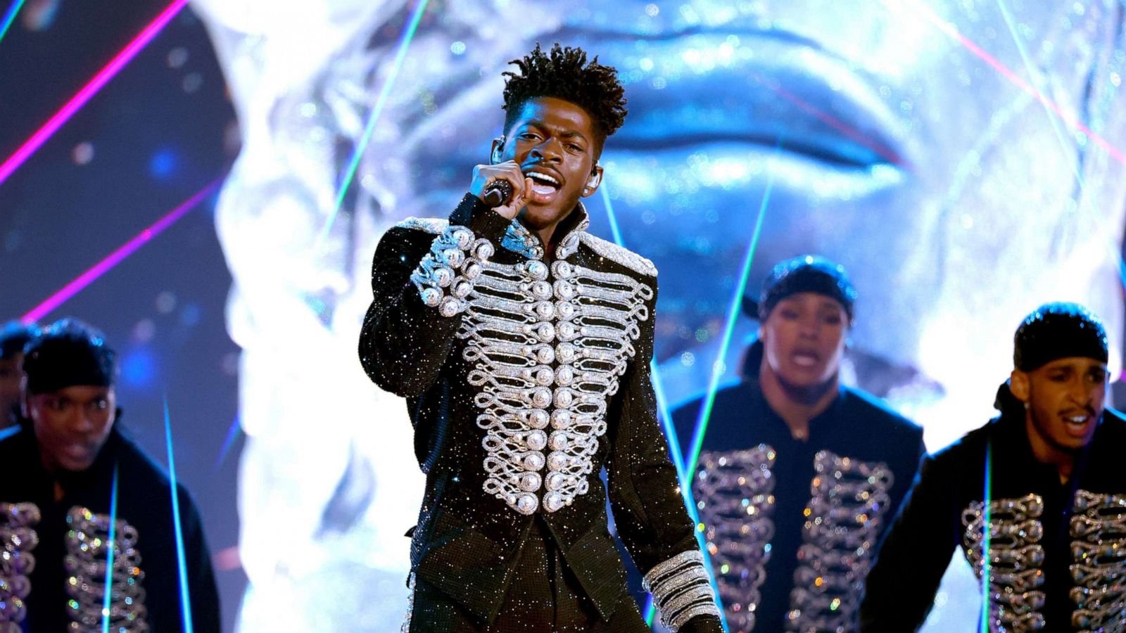 PHOTO: Lil Nas X performs onstage during the 64th Annual GRAMMY Awards at MGM Grand Garden Arena on April 03, 2022 in Las Vegas.