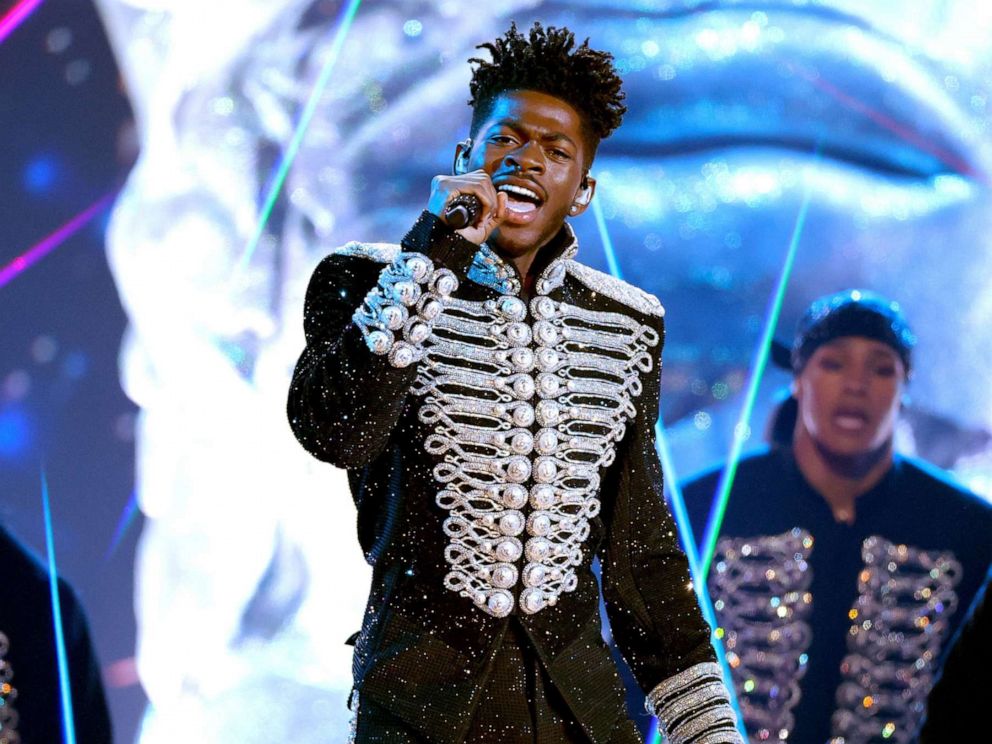 PHOTO: Lil Nas X performs onstage during the 64th Annual GRAMMY Awards at MGM Grand Garden Arena on April 03, 2022 in Las Vegas.