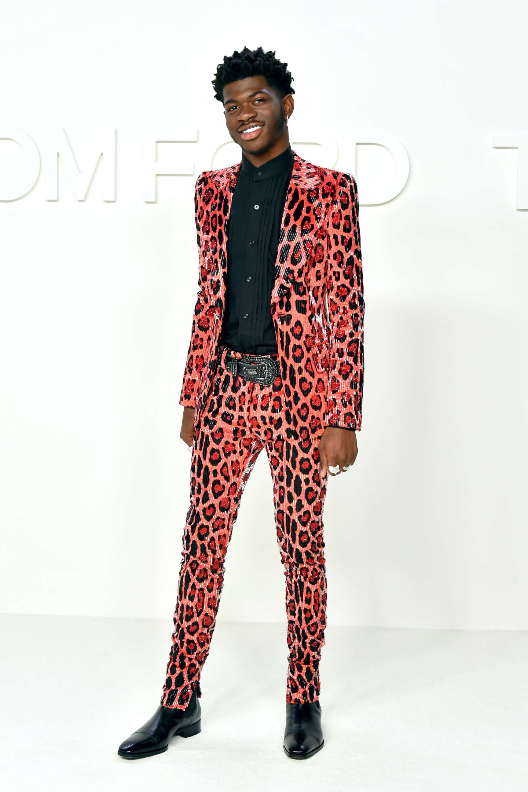 PHOTO: HOLLYWOOD, CALIFORNIA - FEBRUARY 07: Lil Nas X attends the Tom Ford AW20 Show at Milk Studios on February 07, 2020 in Hollywood, California.