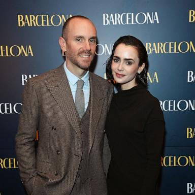 PHOTO: In this Oct. 30, 2024, file photo, Charlie McDowell and Lily Collins attend the press night after party for "Barcelona" in London.