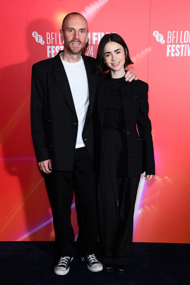 PHOTO: Director Charlie McDowell and Lily Collins attend the "The Summer Book" Special Presentation during the 68th BFI London Film Festival at The Curzon Mayfair, Oct. 12, 2024, in London.