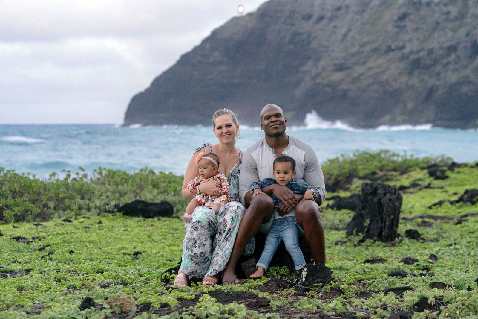 PHOTO: Lindani Myeni is pictured in Hawaii with his wife Lindsay Myeni and their two children in an undated handout photo.