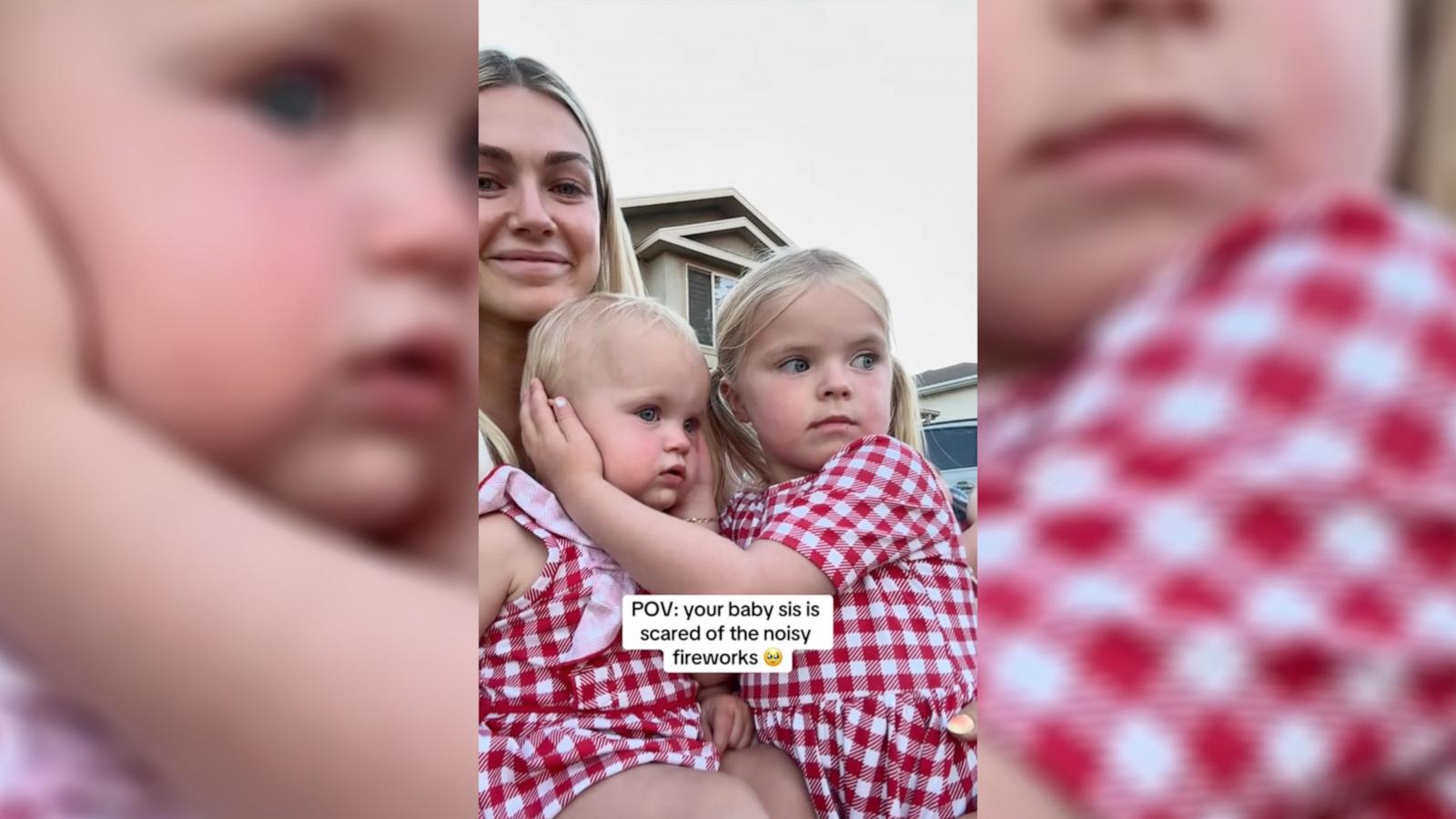 PHOTO: Lindsay Arnold appears in this screengrab with her daughters Sage and June, from a video she shared on TikTok.