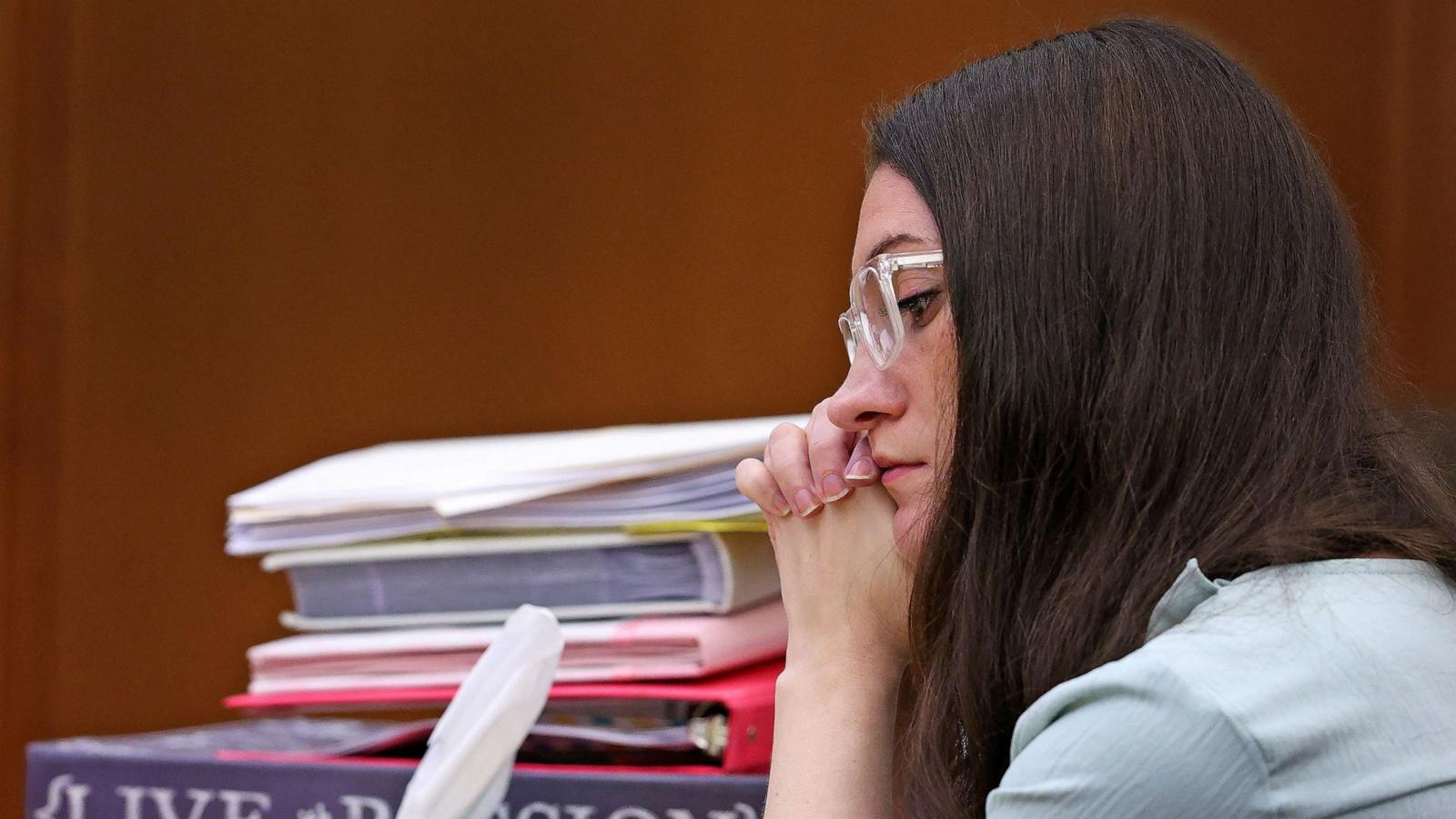PHOTO: Lindsay Clancy listens to her mother, Paula Musgrove, on the witness stand during her trial in Plymouth Superior Court, Plymouth, Massachusetts, August 17, 2026.