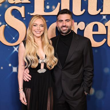 PHOTO: Lindsay Lohan and Bader Shammas attend the screening of Netflix's "Our Little Secret" at The Paris Theatre on November 18, 2024 in New York City.