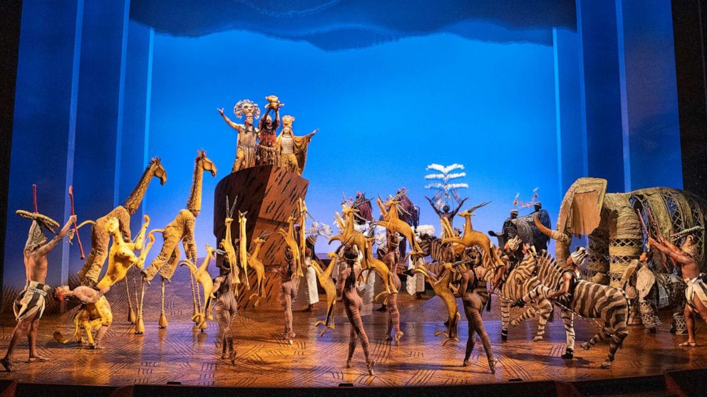 PHOTO: Circle of Life scene from Disney's "The Lion King" musical on Broadway in New York. The show will kick off its 25th anniversary celebration this November.