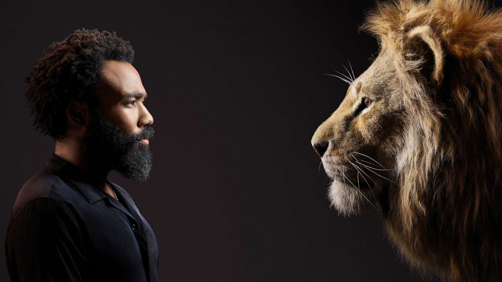 PHOTO: Donald Glover appears beside his Lion King character, Simba.