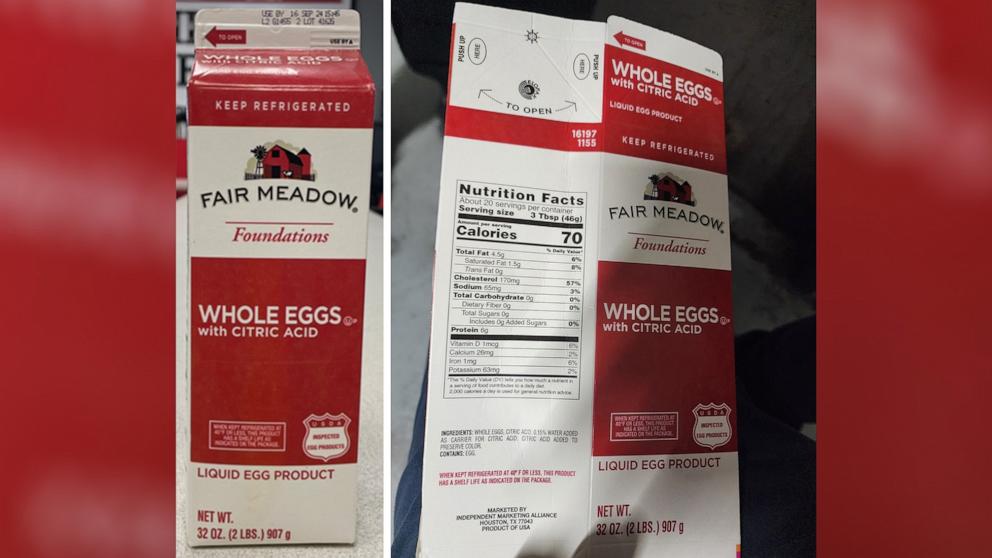 PHOTO: Michael Foods Inc. has recalled cartons of liquid egg products due to a known allergen, which is not declared on the product label.