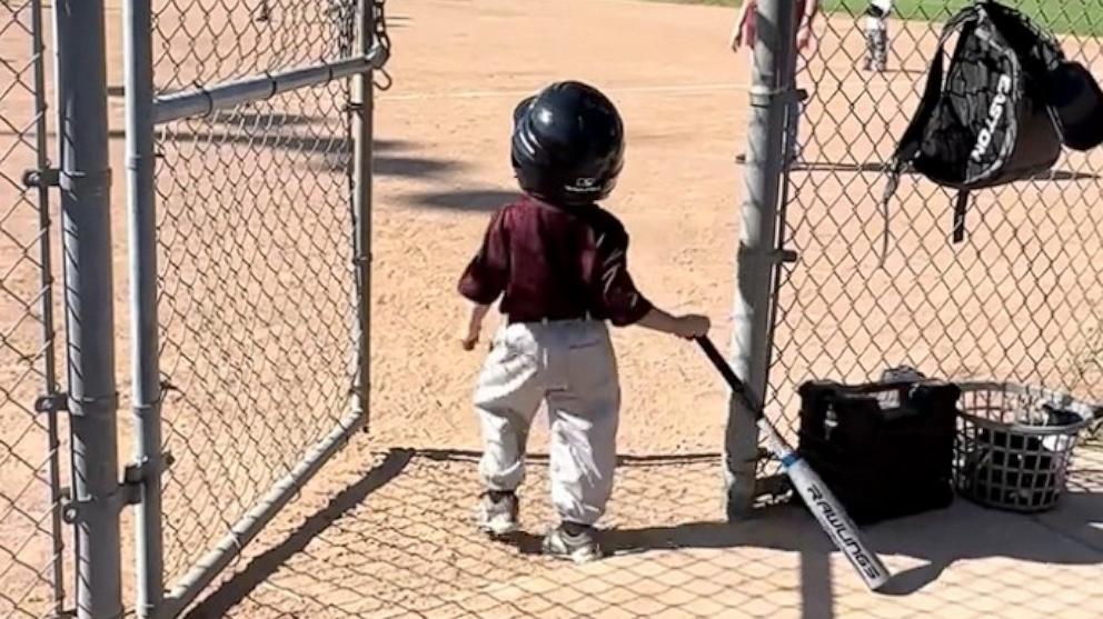 PHOTO: Melissa Roque shared a video of her 3-year-old son Vince, strutting to his Little League baseball walk-up song, which happened to be Kendrick Lamar's "tv off."