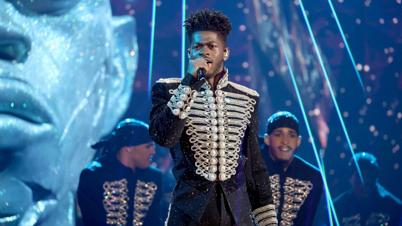 PHOTO: Lil Nas X performs onstage during the 64th GRAMMY Awards at MGM Grand Garden Arena, April 3, 2022, in Las Vegas.