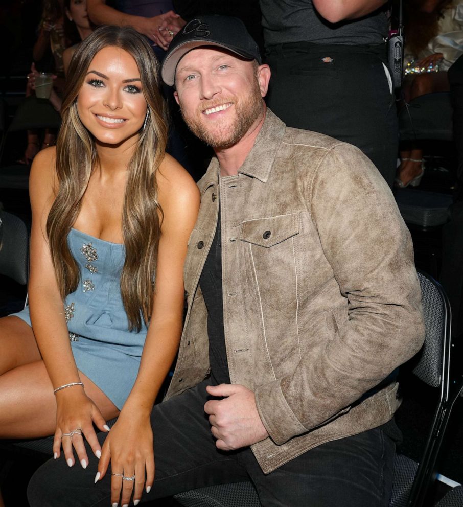 PHOTO: Courtney Little and Cole Swindell attend the 2023 CMT Music Awards at Moody Center on April 2, 2023 in Austin.