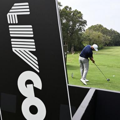 PHOTO: LIV team Southern Guards GC player Dean Burmester from South Africa hits a shot on day two of the LIV Golf tournament in Hong Kong,March 6, 2026. 