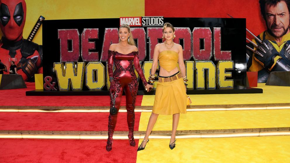 PHOTO: Blake Lively and Gigi Hadid attend the Deadpool & Wolverine World Premiere at the David H. KochÂ Theater on July 22, 2024 in New York City.