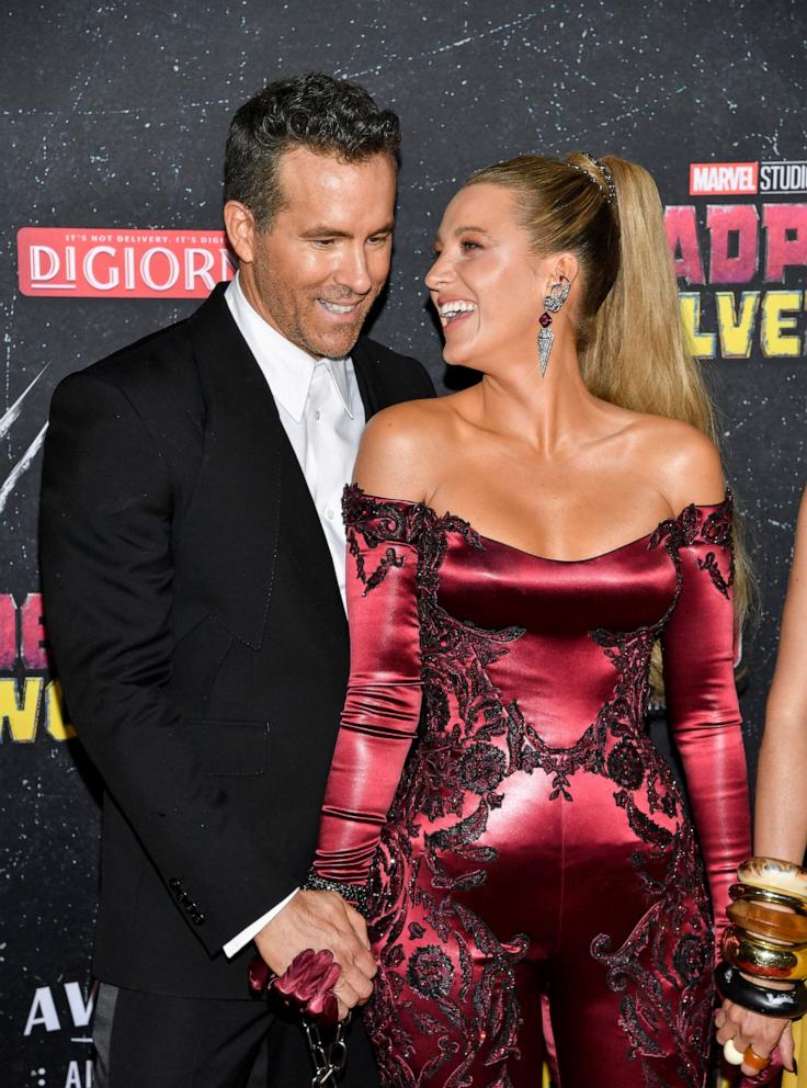 PHOTO: Ryan Reynolds, left, and Blake Lively attend the world premiere of Marvel Studios' "Deadpool & Wolverine" at the David H. Koch Theater, July 22, 2024, in New York.