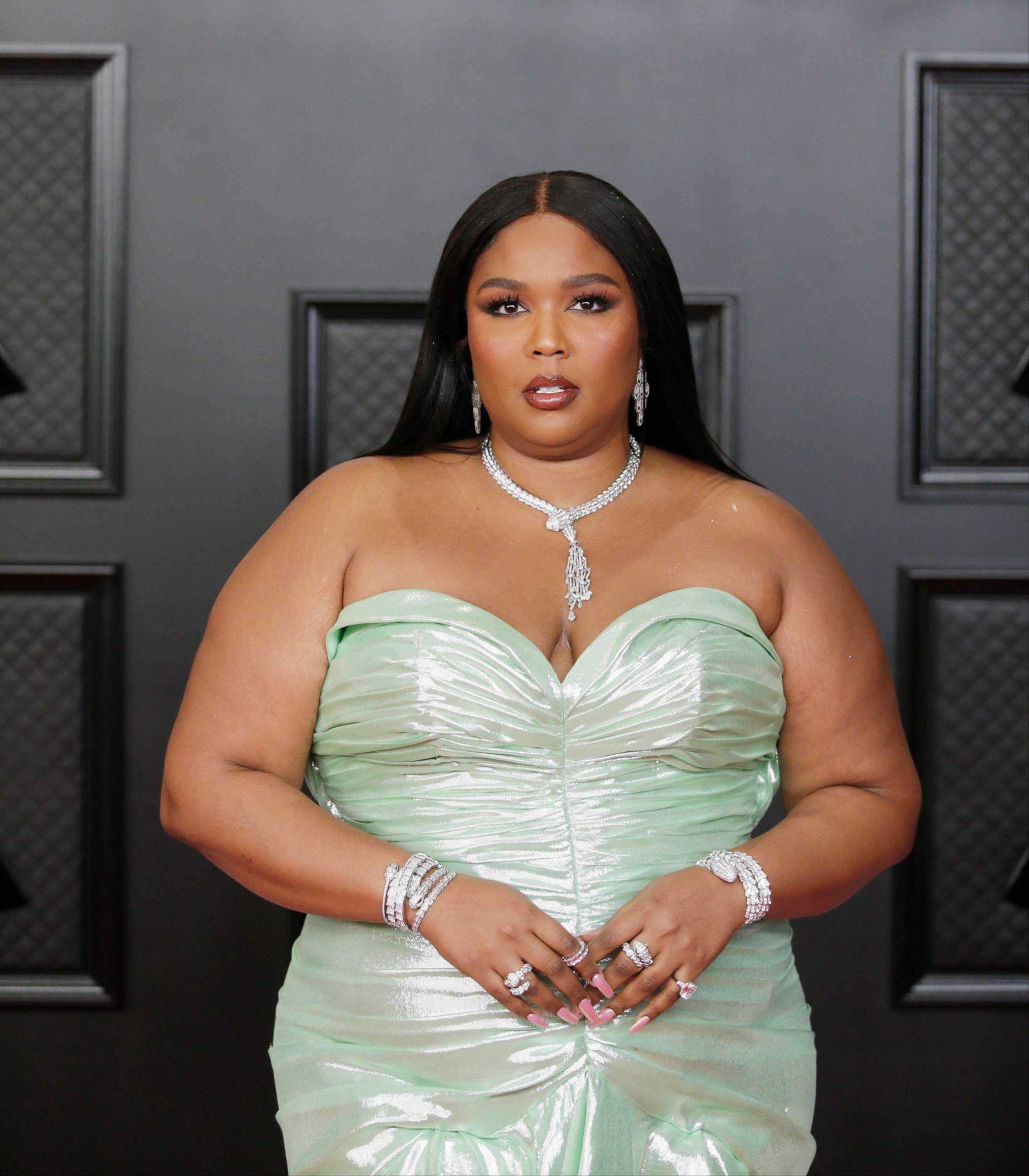 PHOTO: Lizzo at THE 63rd ANNUAL GRAMMY AWARDS in Los Angeles, March 14, 2021.