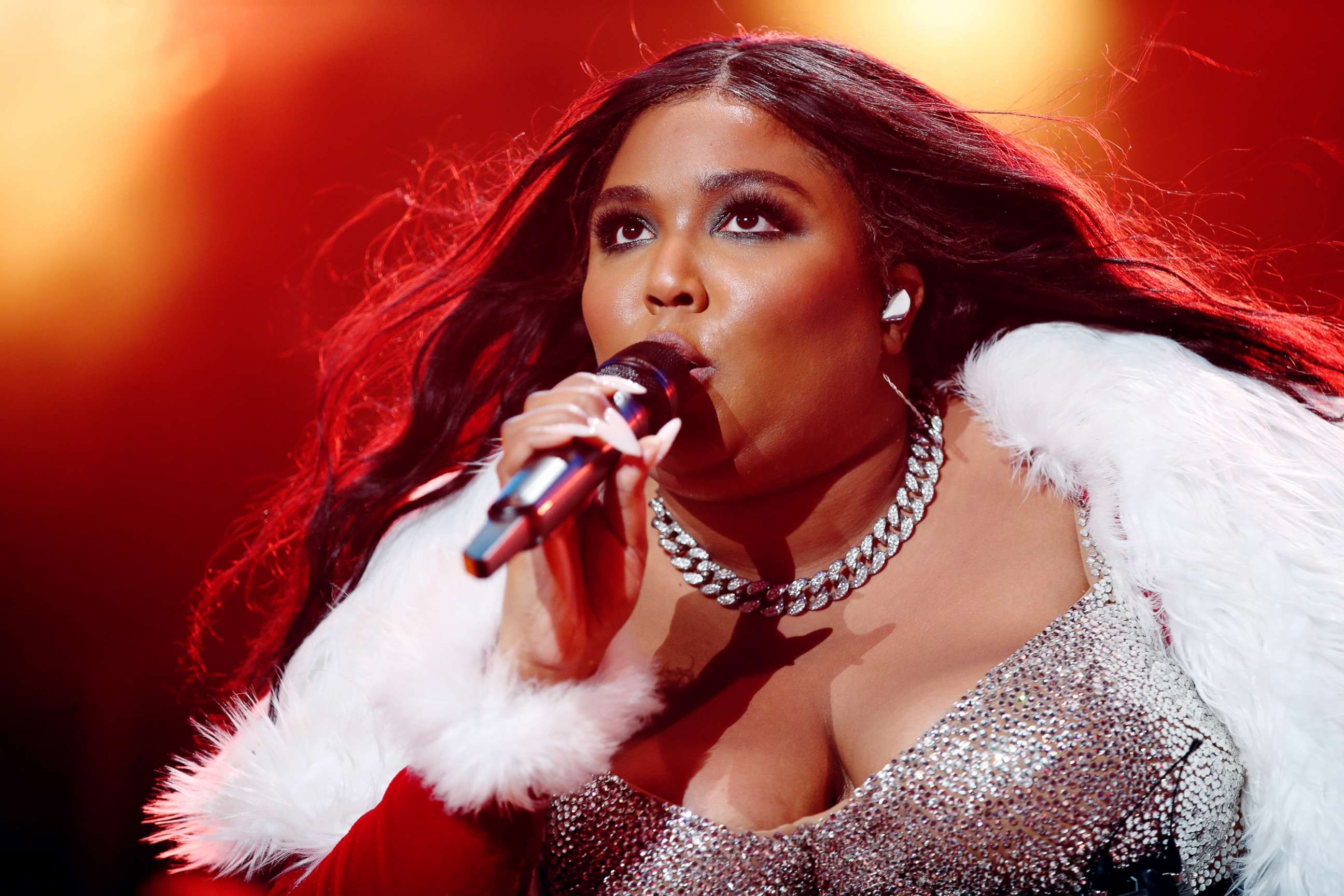 PHOTO: Lizzo performs onstage during a concert on Dec. 6, 2019, in Los Angeles.