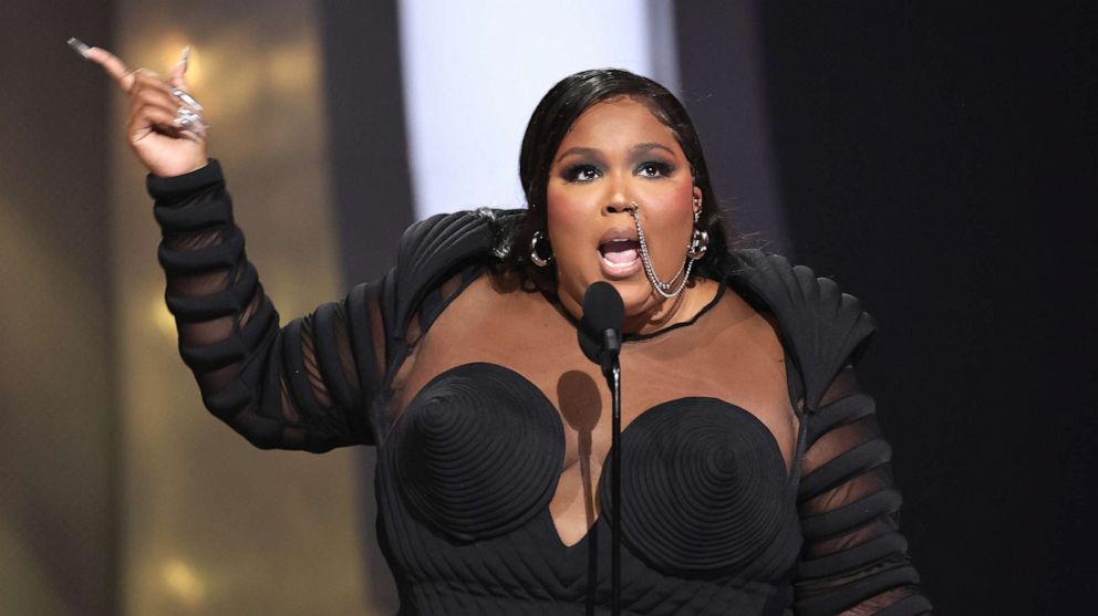 PHOTO: Lizzo accepts the award for "Video For Good" for her song "About Damn Time" at the 2022 MTV VMAs on Aug. 28, 2022 in Newark, N.J.