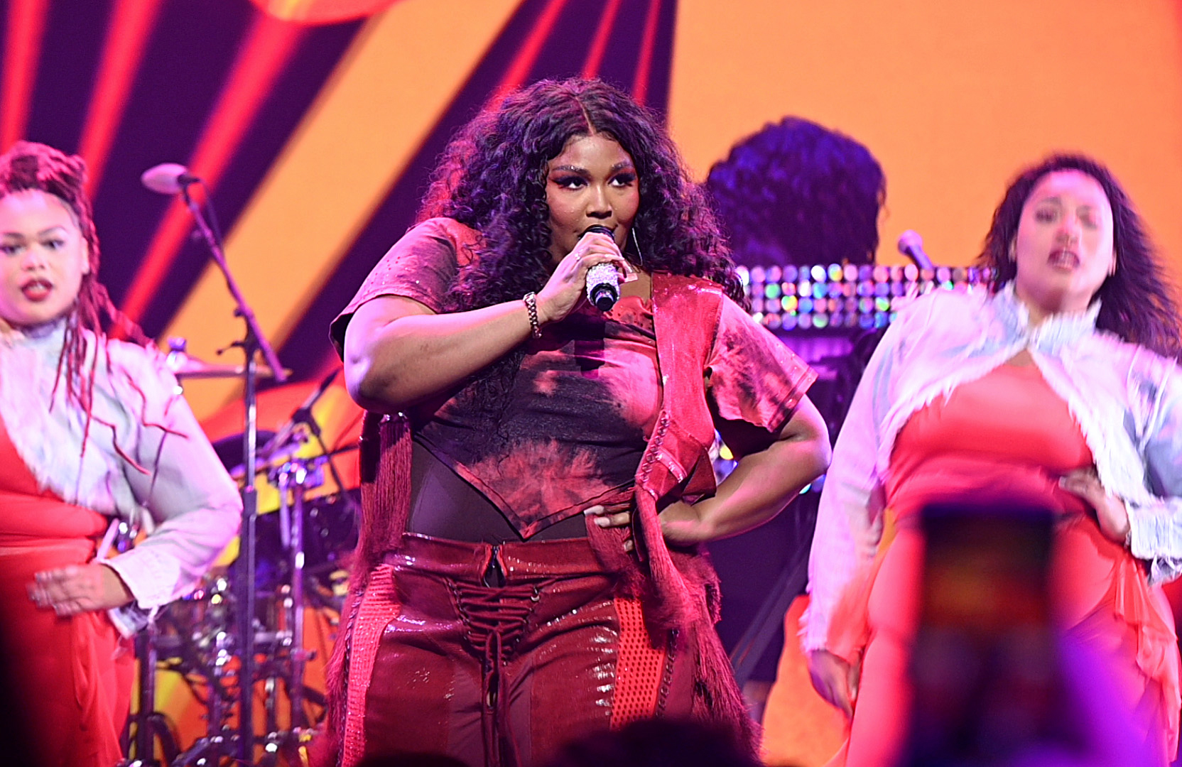 PHOTO: Lizzo performs onstage during the YouTube Brandcast 2022 at Imperial Theatre on May 17, 2022 in New York City.