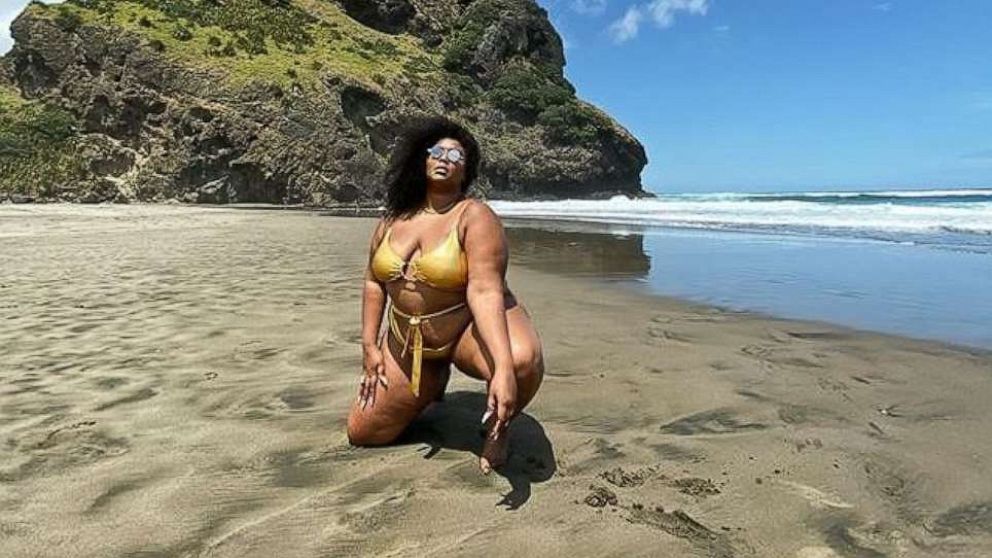 A photo posted to Lizzo's Instagram account on Jan. 15, 2020, shows her posing on a beach in New Zealand.