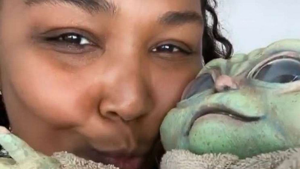 PHOTO: Lizzo posted this photo with Baby Yoda to her Instagram.