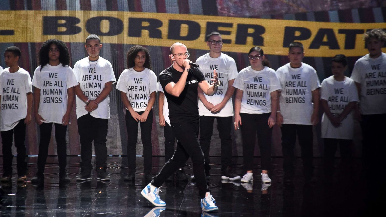 PHOTO: Logic performs onstage during the 2018 MTV Video Music Awards at Radio City Music Hall on August 20, 2018, in New York City.