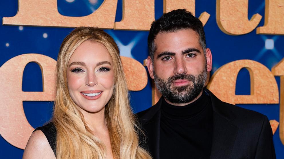 PHOTO: Lindsay Lohan and Bader Shammas attend Netflix's "Our Little Secret" New York screening at The Paris Theatre, Nov. 18, 2024, in New York.