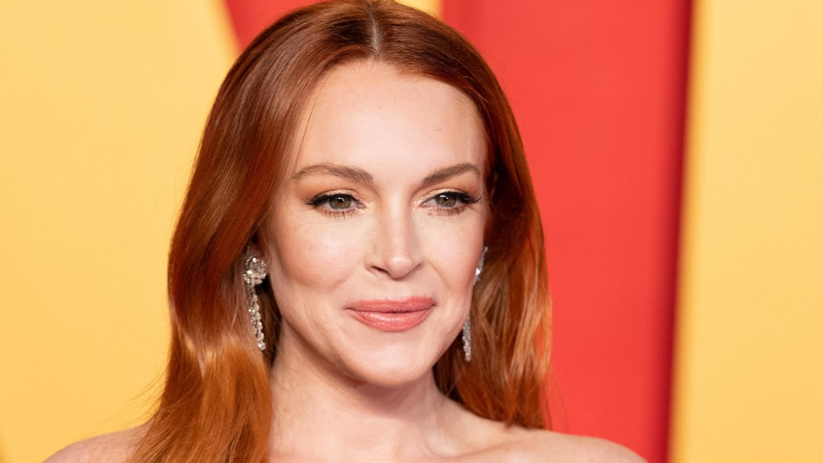 PHOTO: Lindsay Lohan attends 2024 Vanity Fair Oscar After Party Arrivals at Wallis Annenberg Center for the Performing Arts on March 10, 2024 in Beverly Hills, Calif.