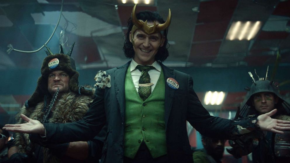 PHOTO: Tom Hiddleston, as Loki, center, in a scene from Marvel Studios' "Loki."