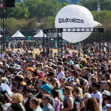 PHOTO: In this Aug. 4, 2024, file photo, the crowd at Lollapalooza is sohwn at Grant Park in Chicago.