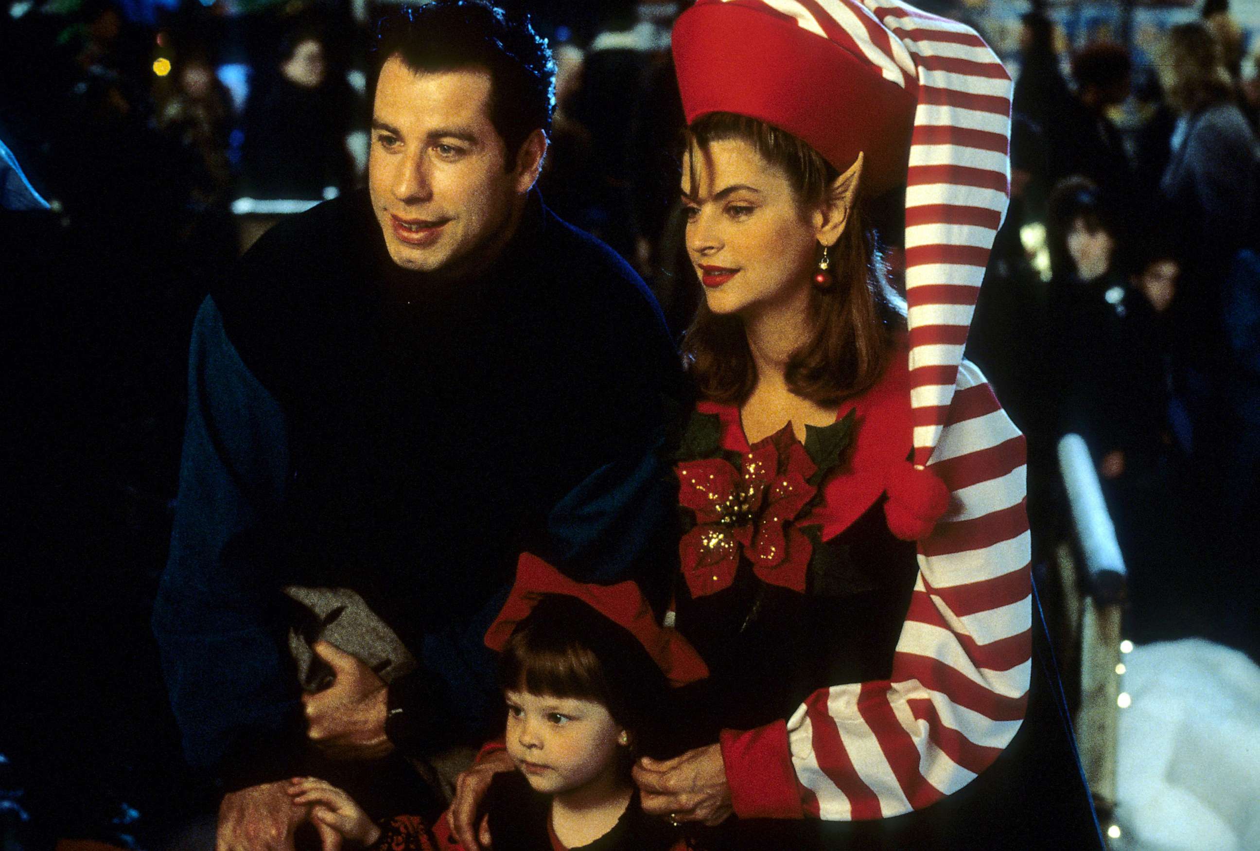 PHOTO: John Travolta and Kirstie Alley in a scene from the film "Look Who's Talking," 1989.
